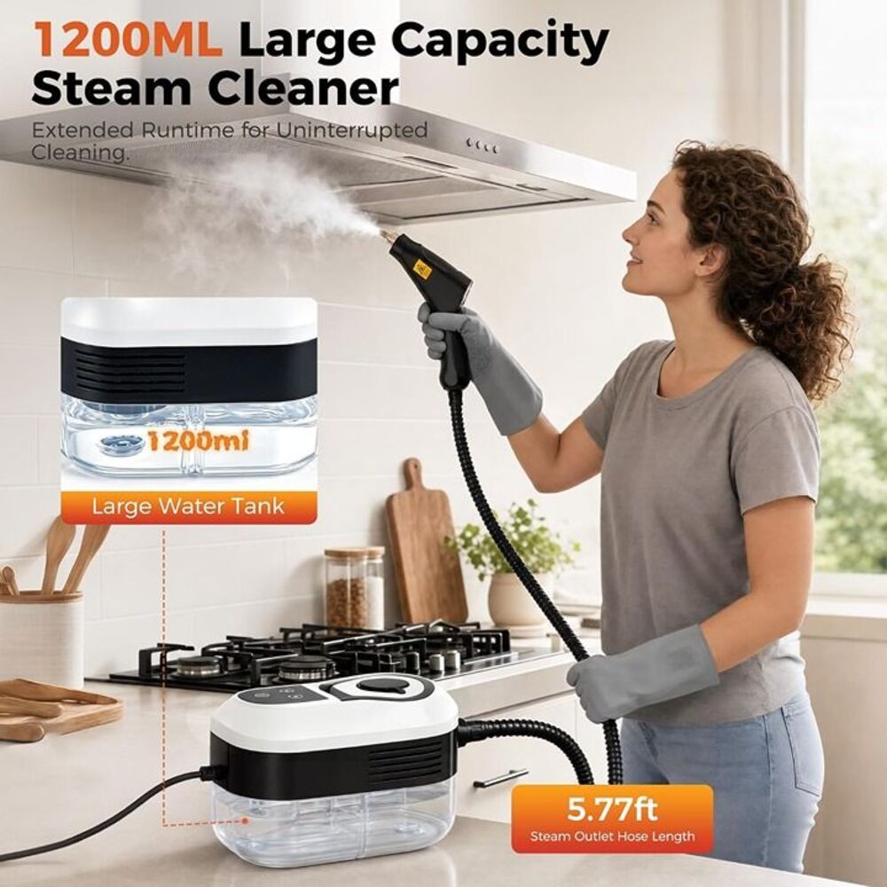 Steam Cleaner, Handheld Steam Cleaner for Cleaning, Red - Picture 5 of 11